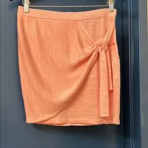 l*space | Skirts | Nwt Lspace Linen Baby Pink Wrap Mini Skirt With Tie ...